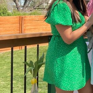 a new day Green Polka Dot faux Wrap dress - Large